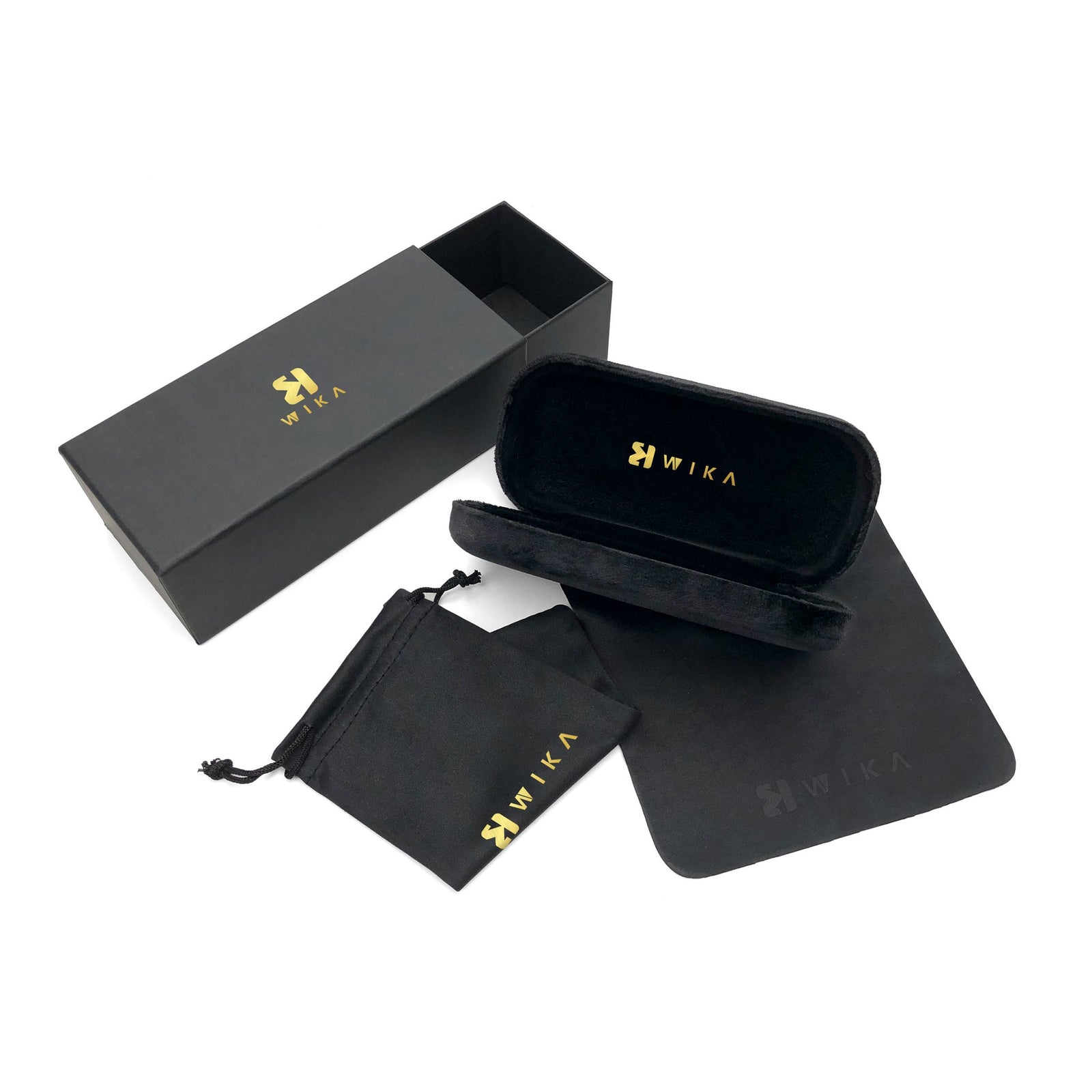 Custom Black Suede-Touch Eyewear Packaging Set with Drawer Box | Image 2 | WIKA Packing