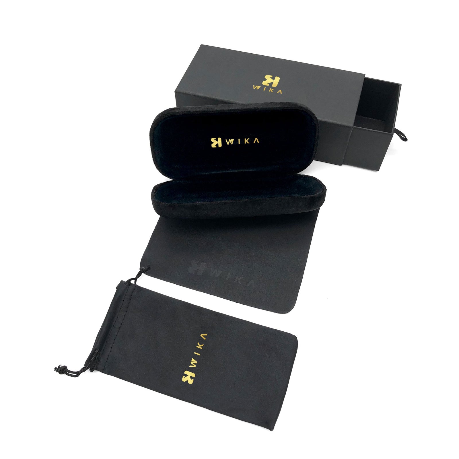 Custom Black Suede-Touch Eyewear Packaging Set with Drawer Box | Image 3 | WIKA Packing