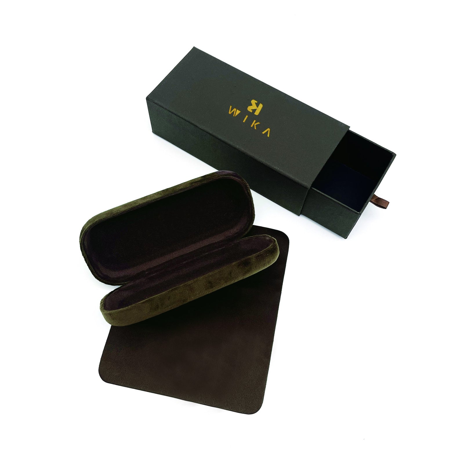 Custom Black Suede-Touch Eyewear Packaging Set with Drawer Box | Image 6 | WIKA Packing