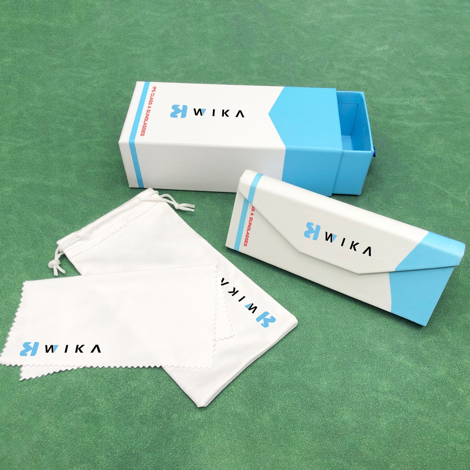 Custom Foldable Case Eyewear Packaging Set - White & Blue | Image 4 | WIKA Packing