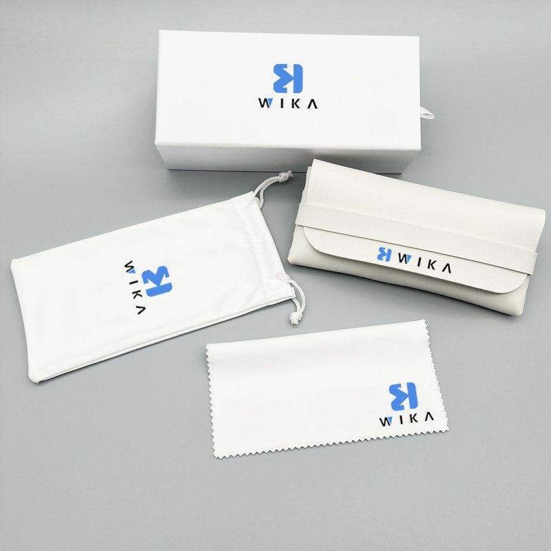 Custom Sage Green Soft Pouch Eyewear Packaging Set | Image 4 | WIKA Packing