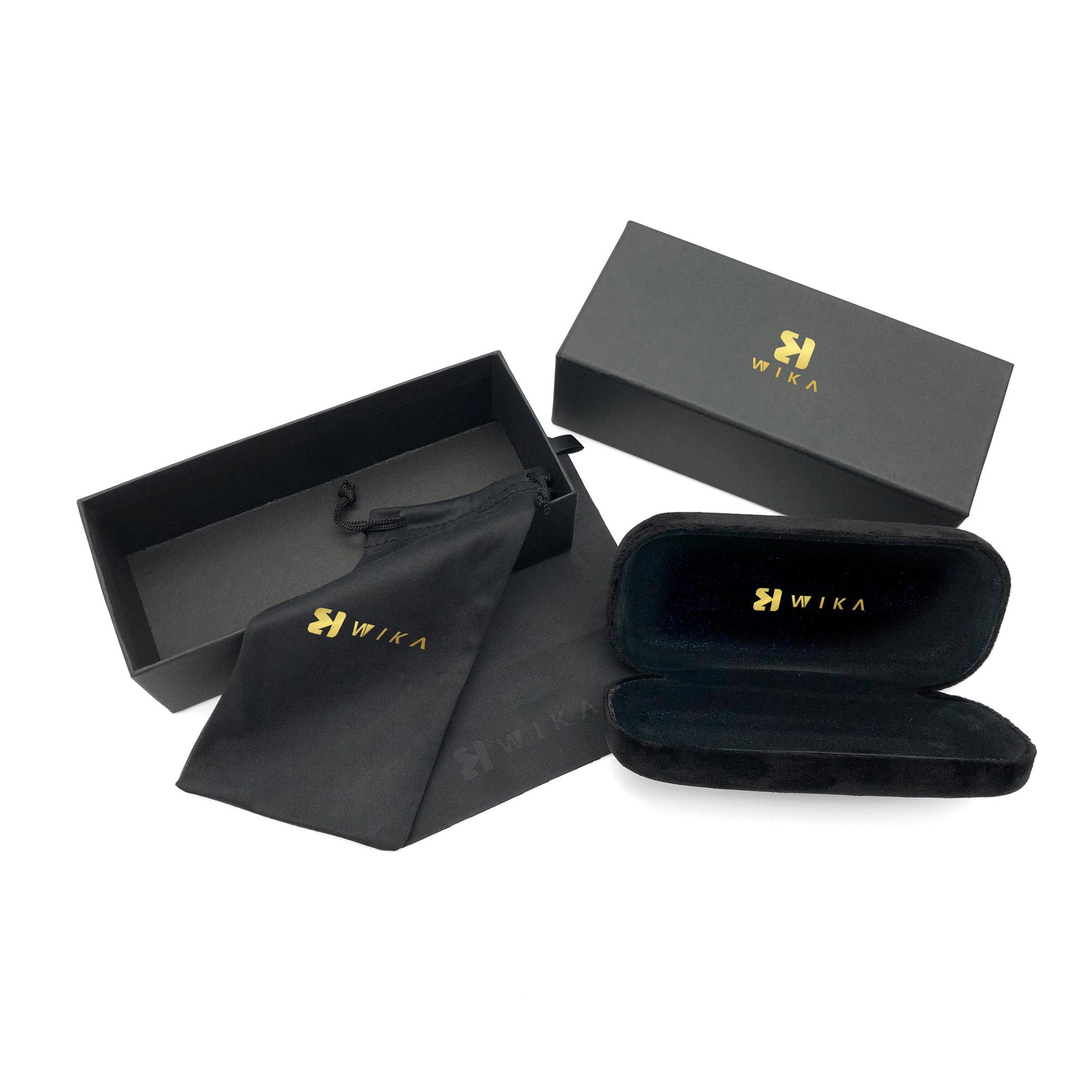 Custom Black Suede-Touch Eyewear Packaging Set with Drawer Box | Image 5 | WIKA Packing
