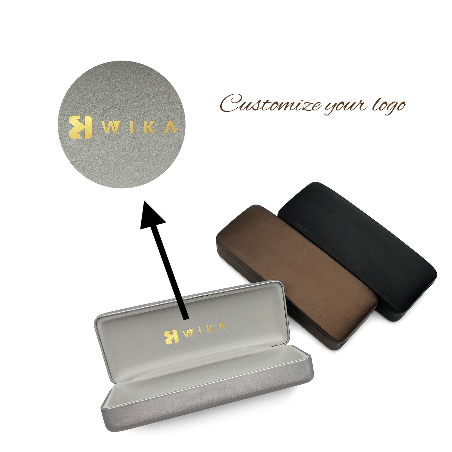 Custom Brushed Metal Glasses Case | Image 2 | WIKA Packing