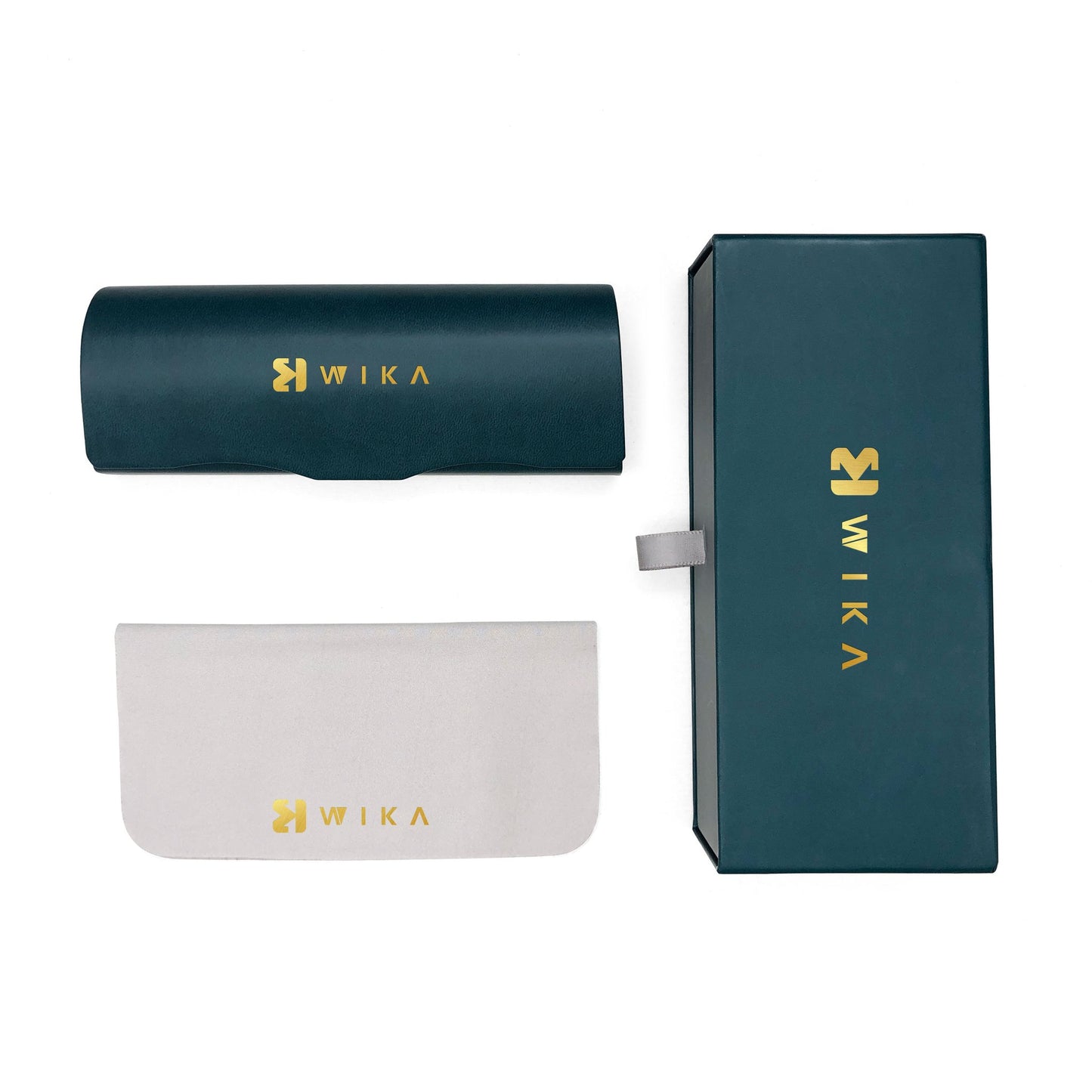 Custom Teal Leather-Look Eyewear Packaging Set | Image 1 | WIKA Packing