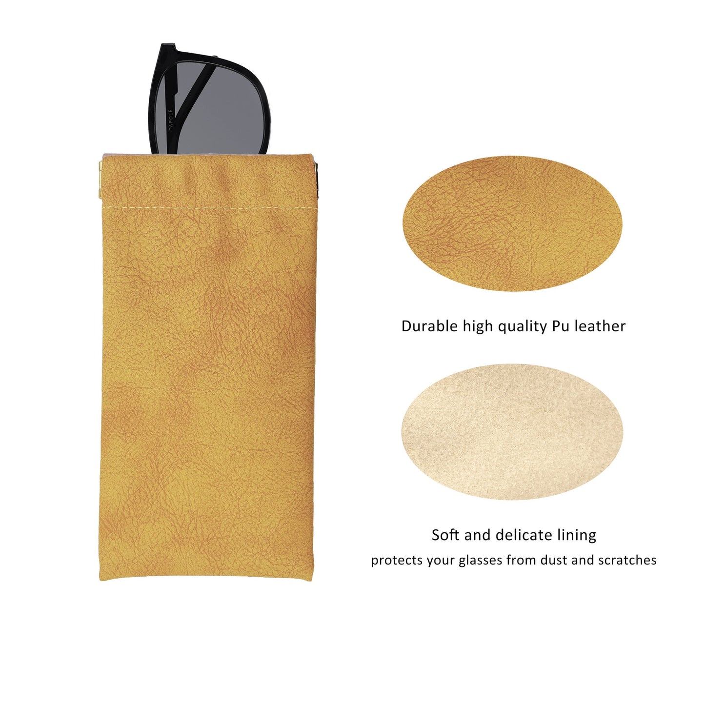 Custom Spring-Frame PU Leather Eyewear Pouch | Image 2 | WIKA Packing