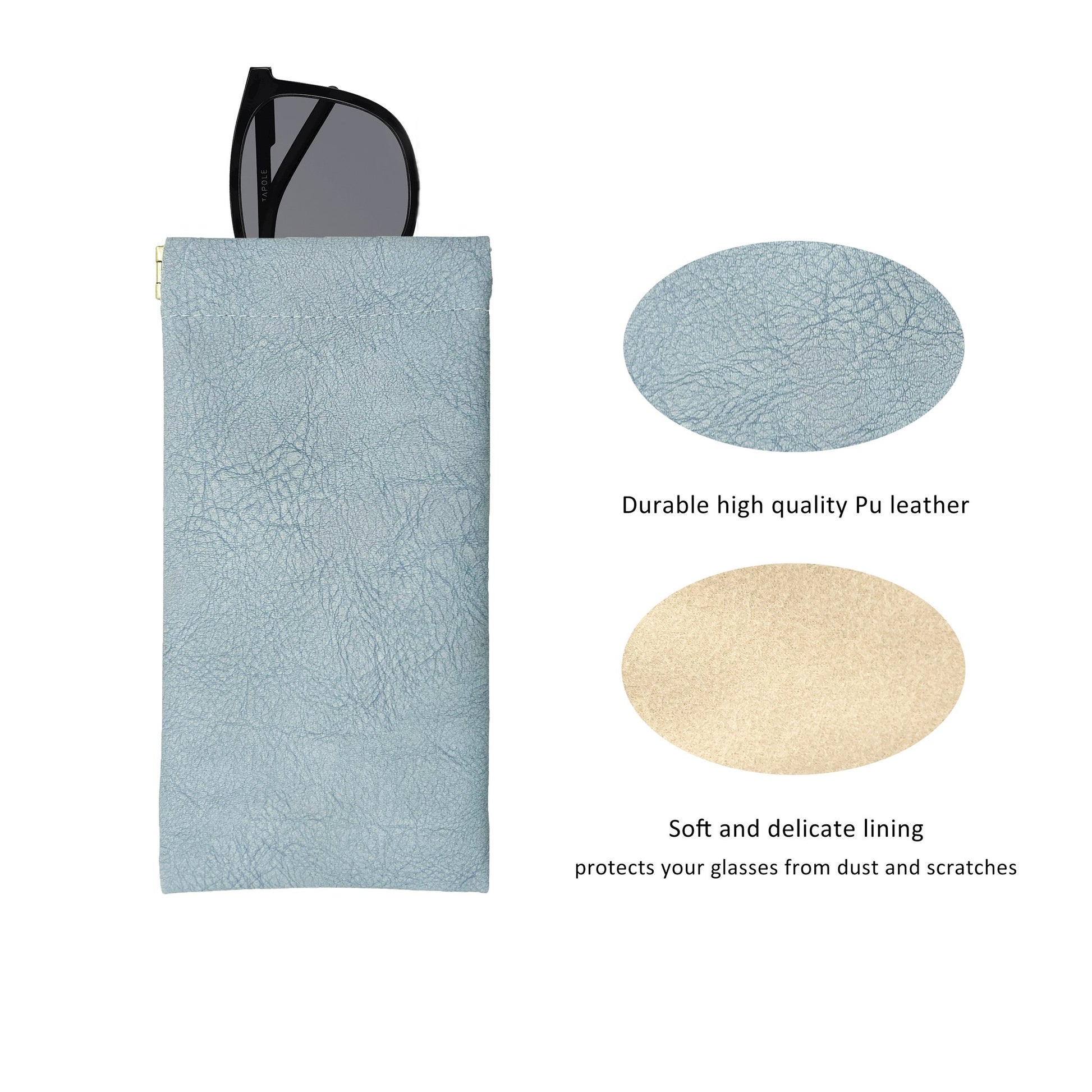 Custom Spring-Frame PU Leather Eyewear Pouch | Image 3 | WIKA Packing