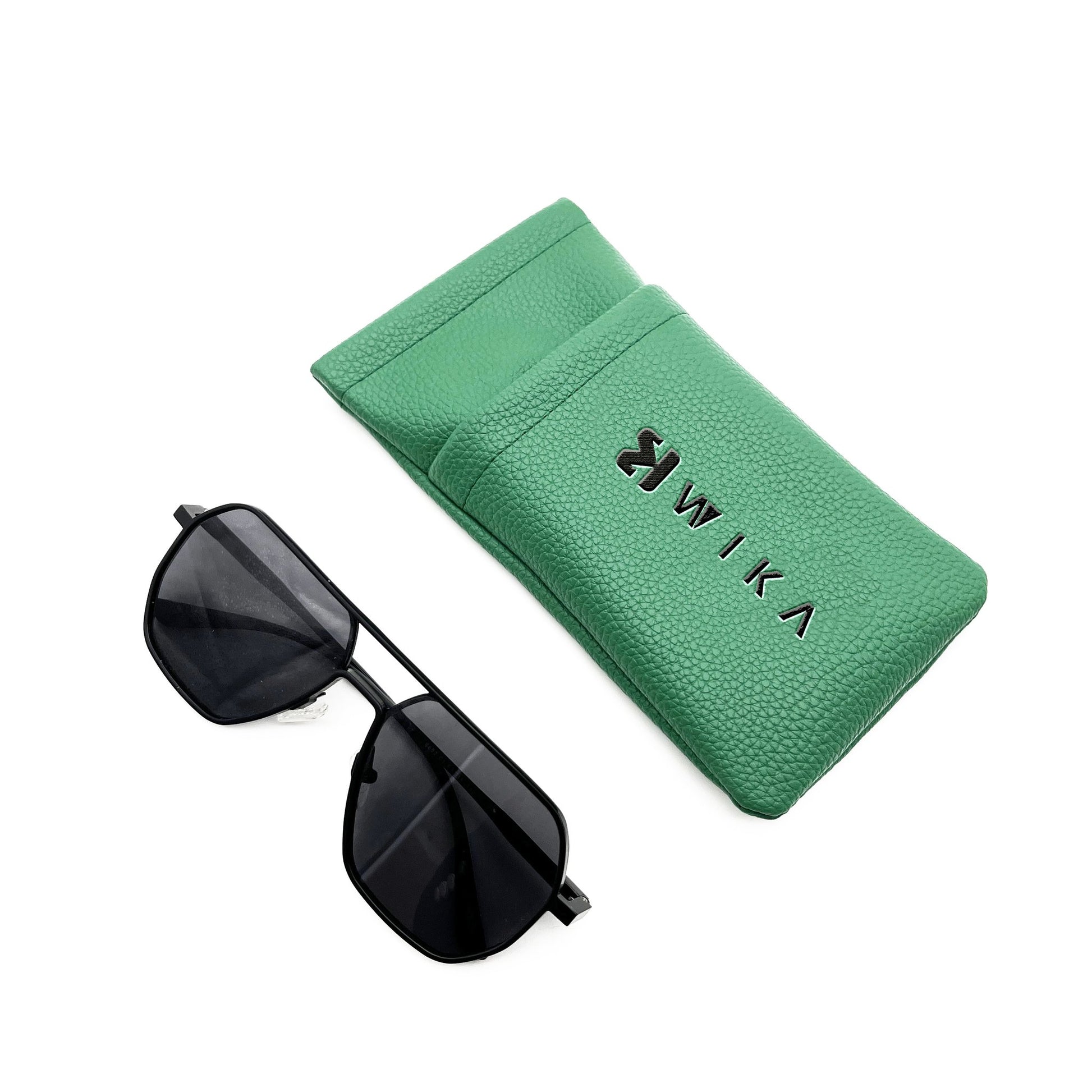Custom Pebbled PU Leather Open-Top Eyewear Pouch | Image 1 | WIKA Packing