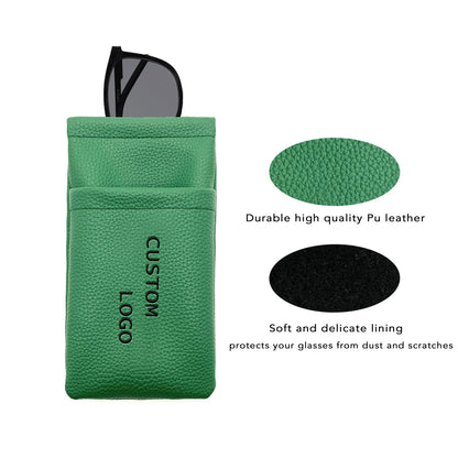 Custom Pebbled PU Leather Open-Top Eyewear Pouch | Image 2 | WIKA Packing