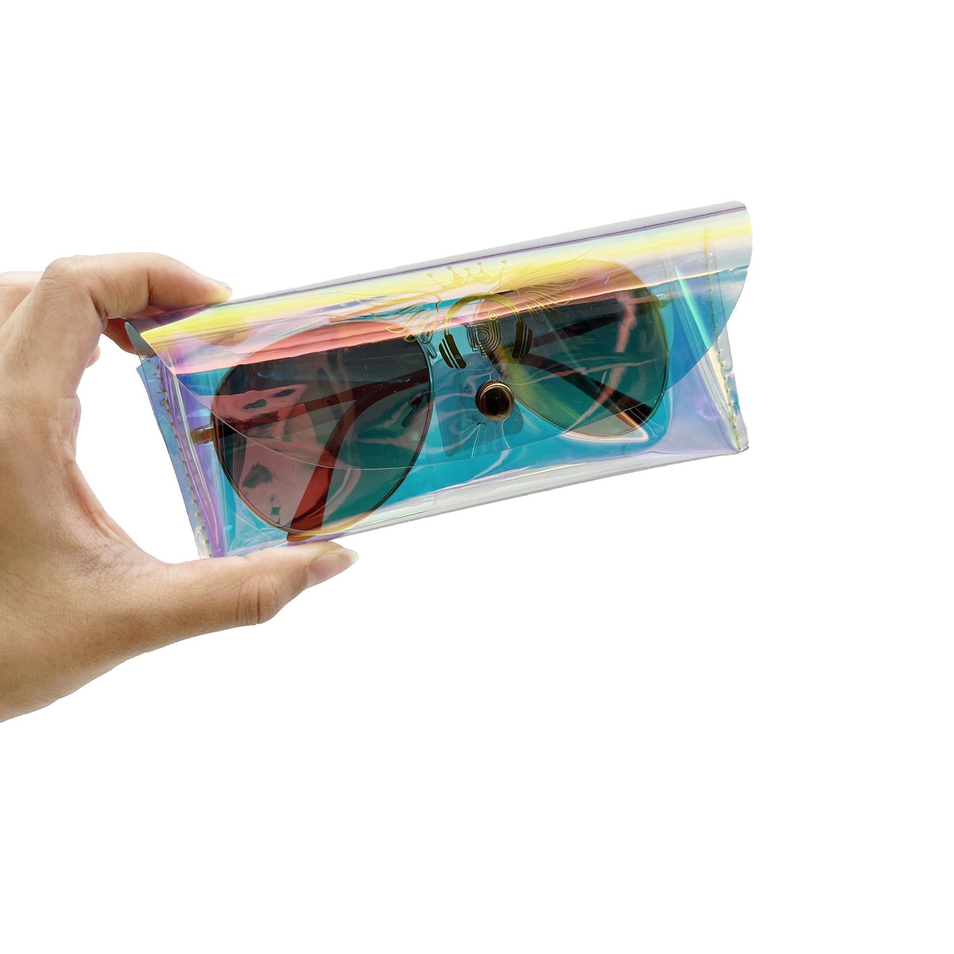 Custom Holographic PVC Eyewear Pouch with Snap Closure | Image 1 | WIKA Packing