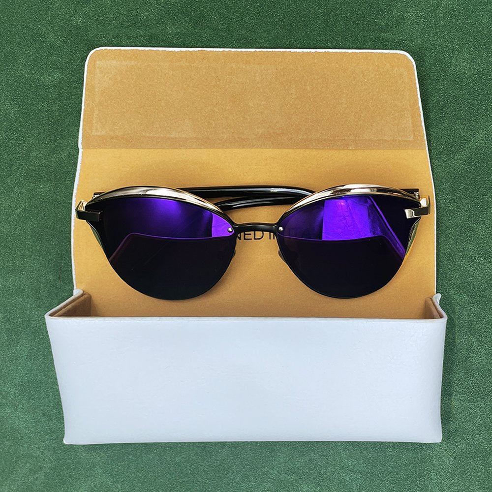 Custom White PU Leather Fold-Over Eyewear Pouch | Image 5 | WIKA Packing