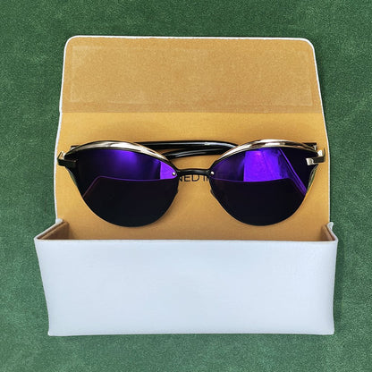 Custom White PU Leather Fold-Over Eyewear Pouch | Image 5 | WIKA Packing
