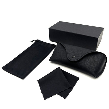Custom Black PU Leather Eyewear Packaging Set