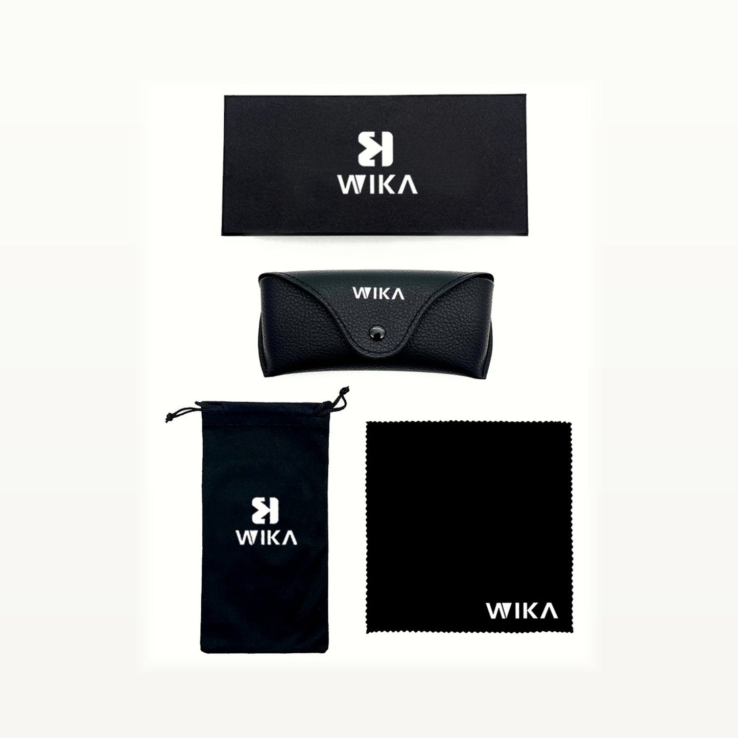 Custom Black PU Leather Eyewear Packaging Set