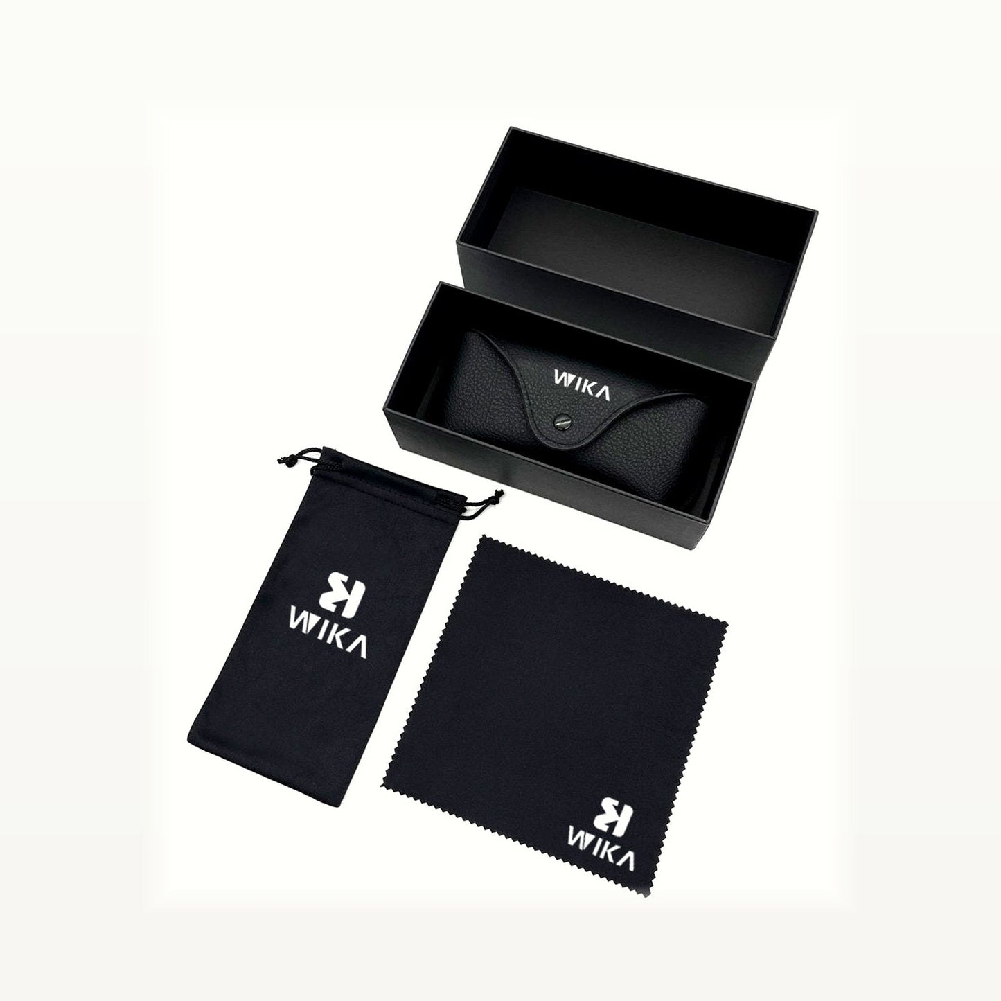 Custom Black PU Leather Eyewear Packaging Set