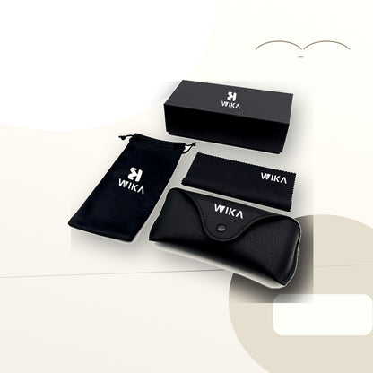 Custom Black PU Leather Eyewear Packaging Set
