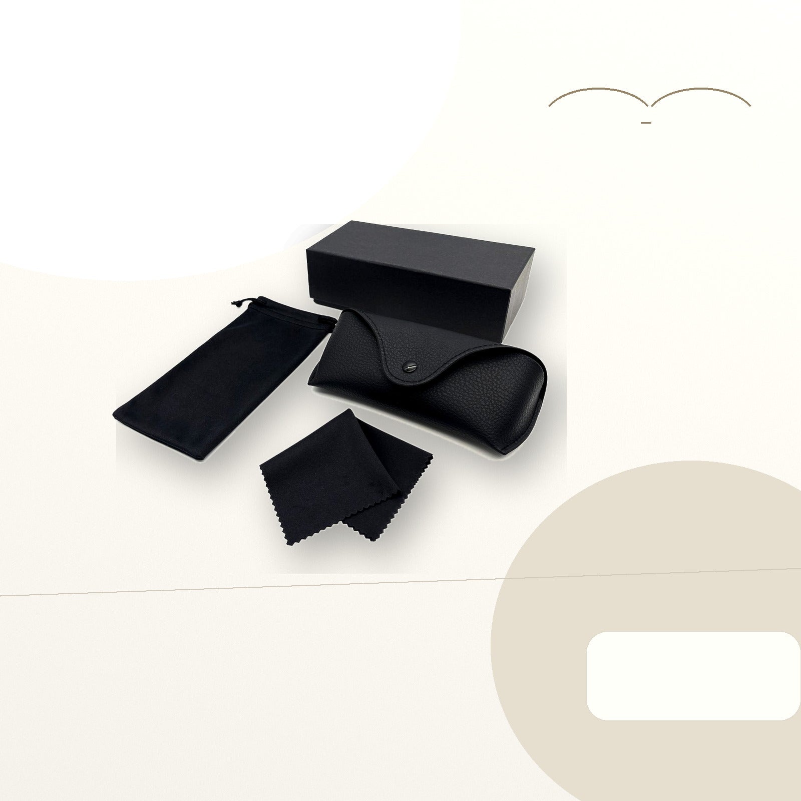 Custom Black PU Leather Eyewear Packaging Set