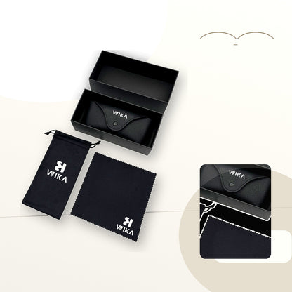 Custom Black PU Leather Eyewear Packaging Set