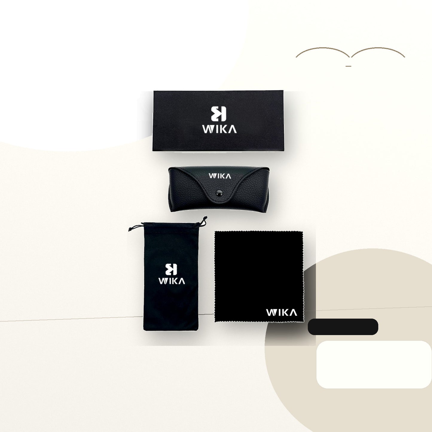 Custom Black PU Leather Eyewear Packaging Set