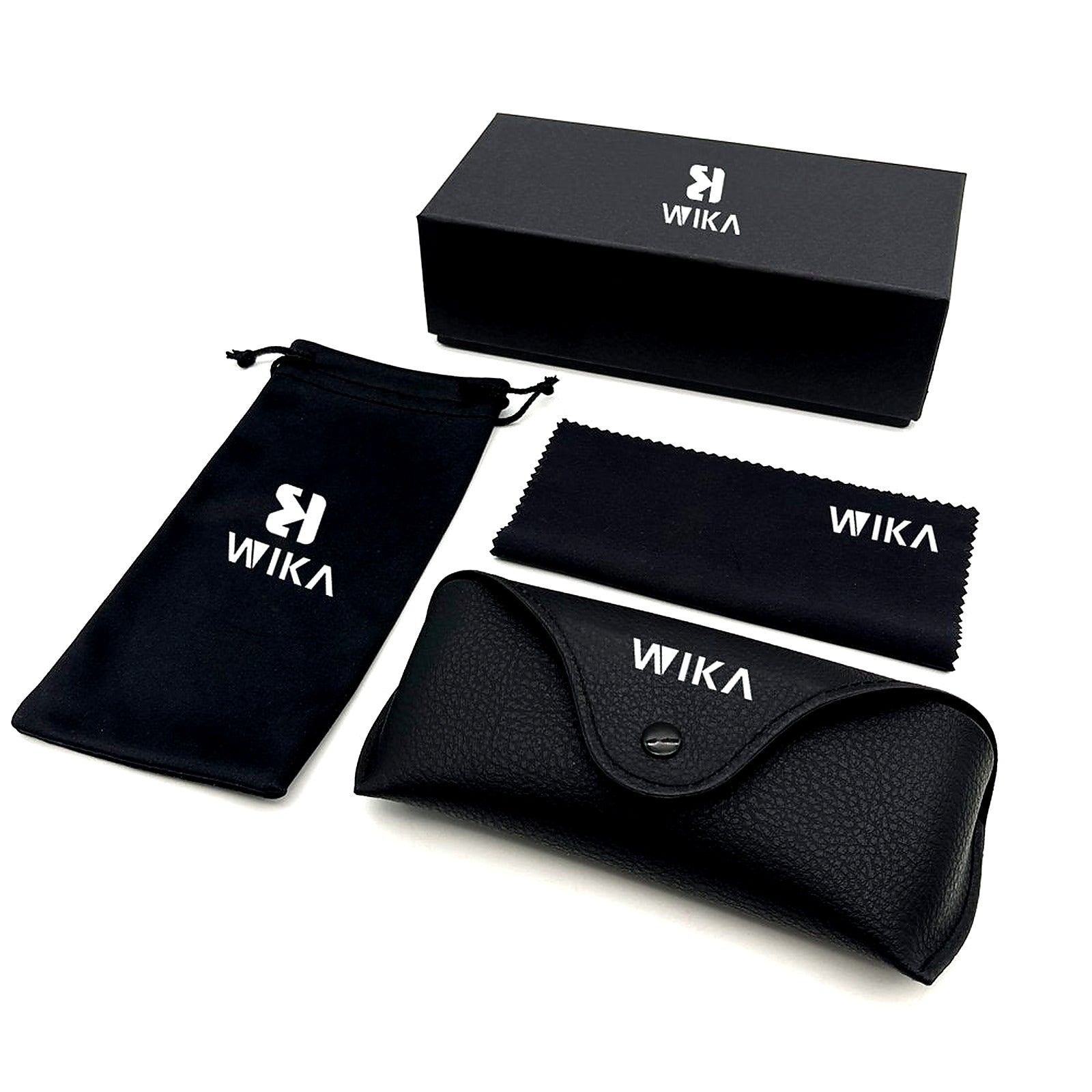 Custom Black PU Leather Eyewear Packaging Set