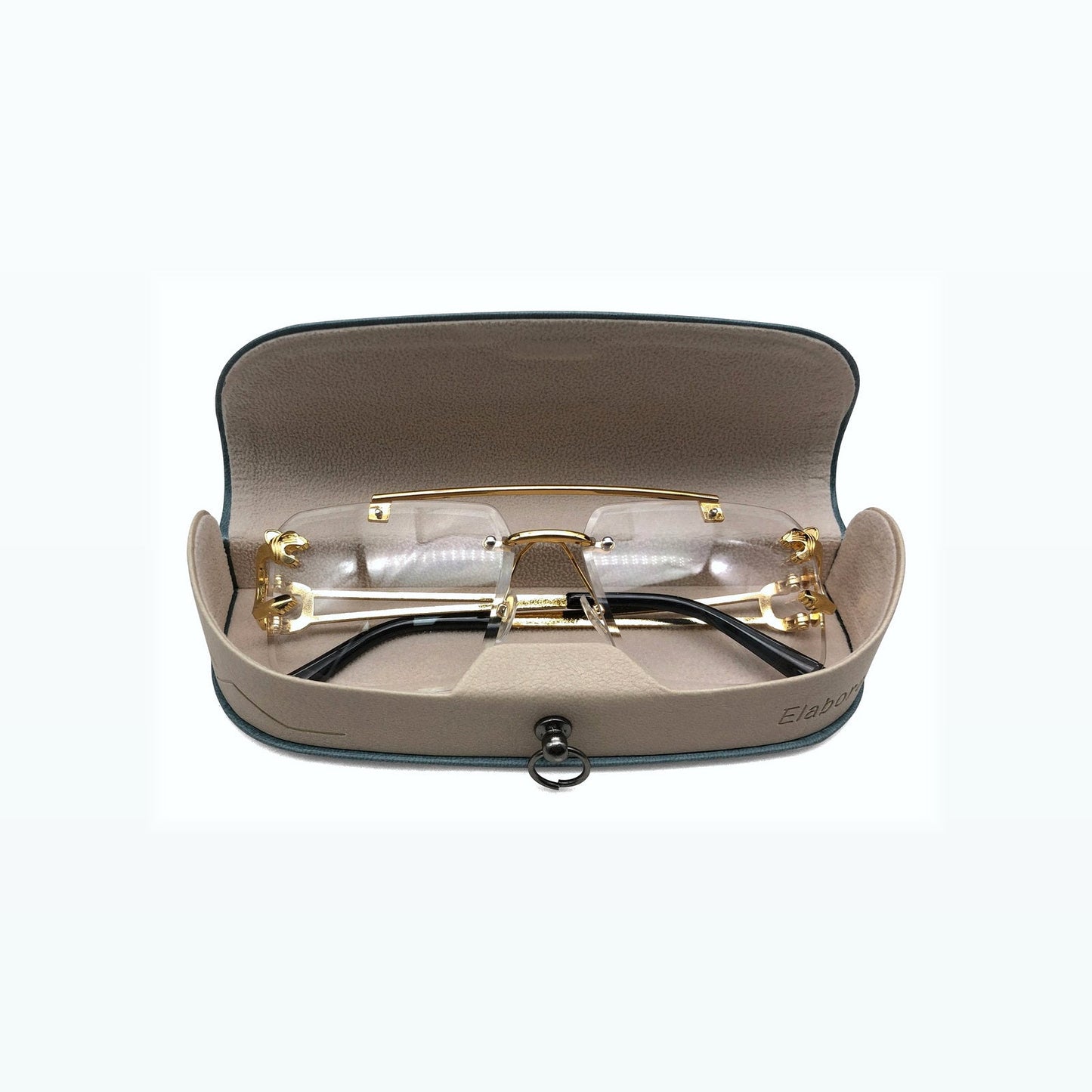 Custom Two-Tone Glasses Case with Ring Detail