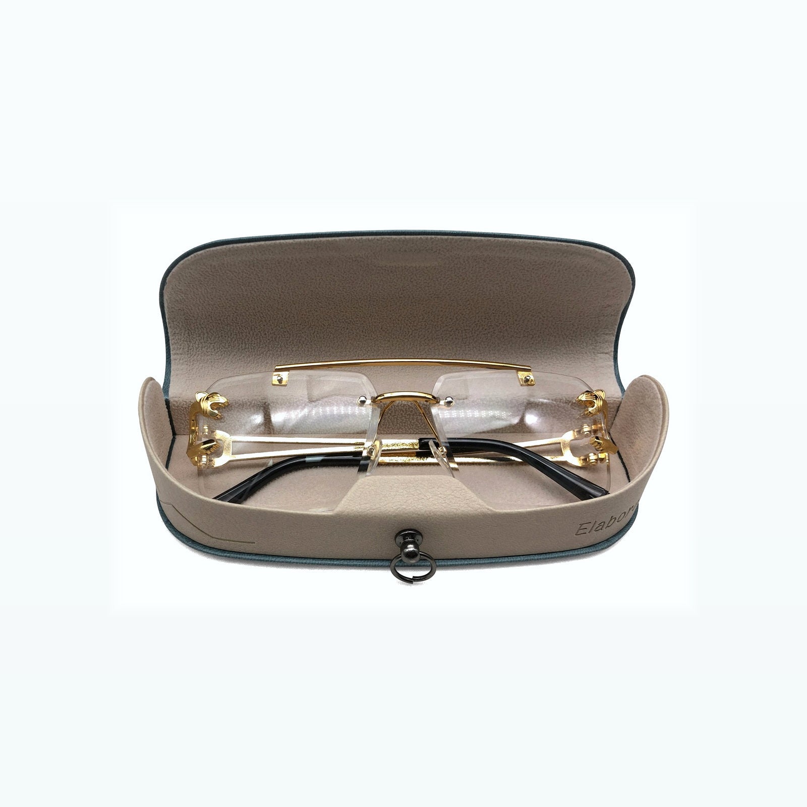 Custom Two-Tone Glasses Case with Ring Detail