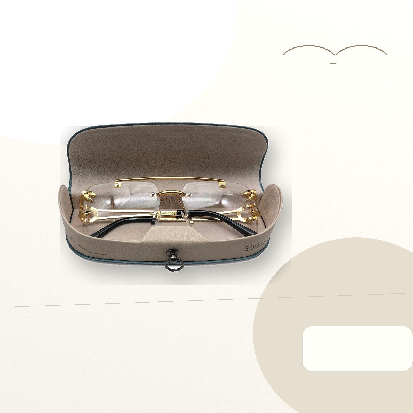 Custom Two-Tone Glasses Case with Ring Detail