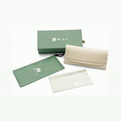 Custom Sage Green Soft Pouch Eyewear Packaging Set