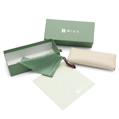Custom Sage Green Soft Pouch Eyewear Packaging Set