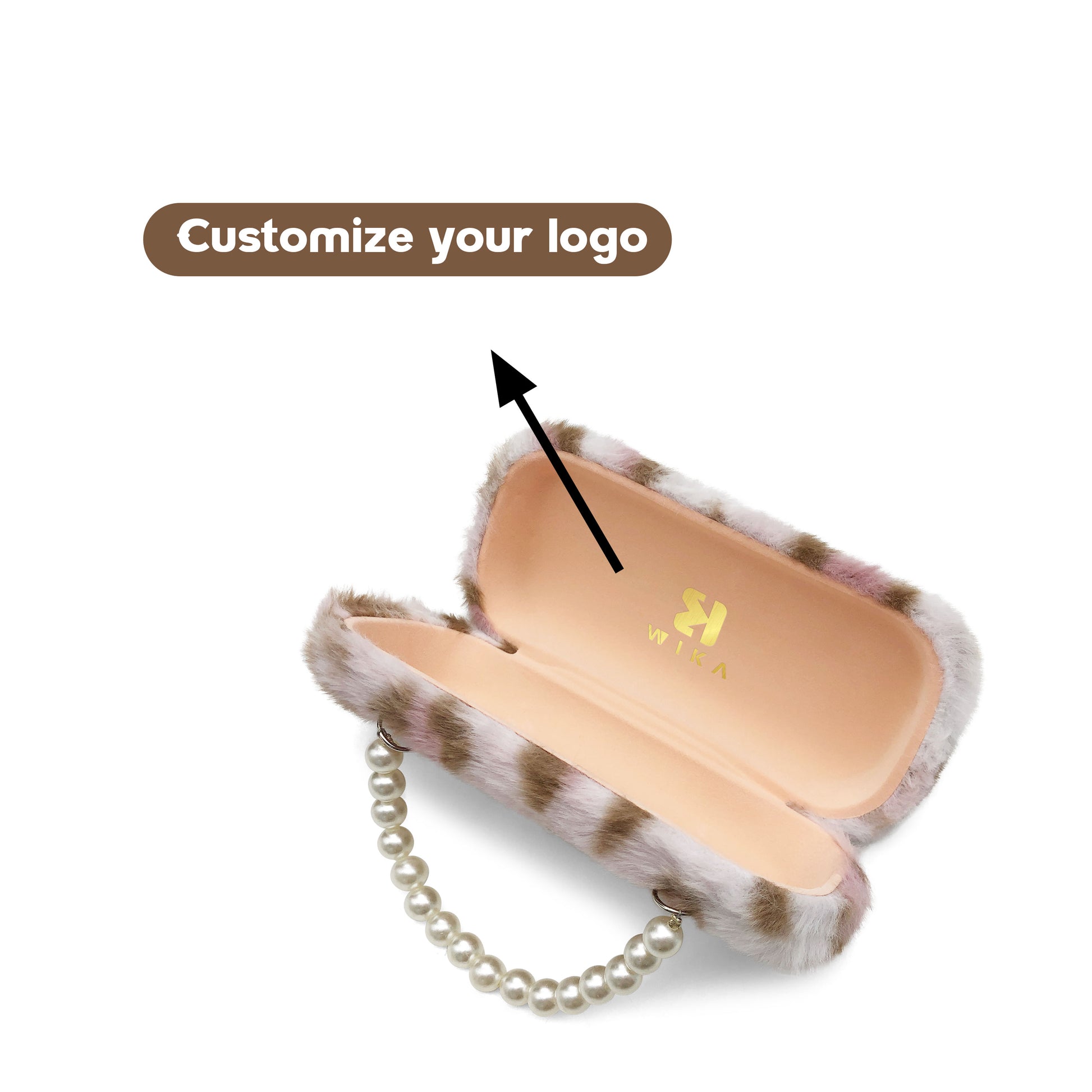 Leopard Pearl Handle Kids Sunglasses Case — detail view