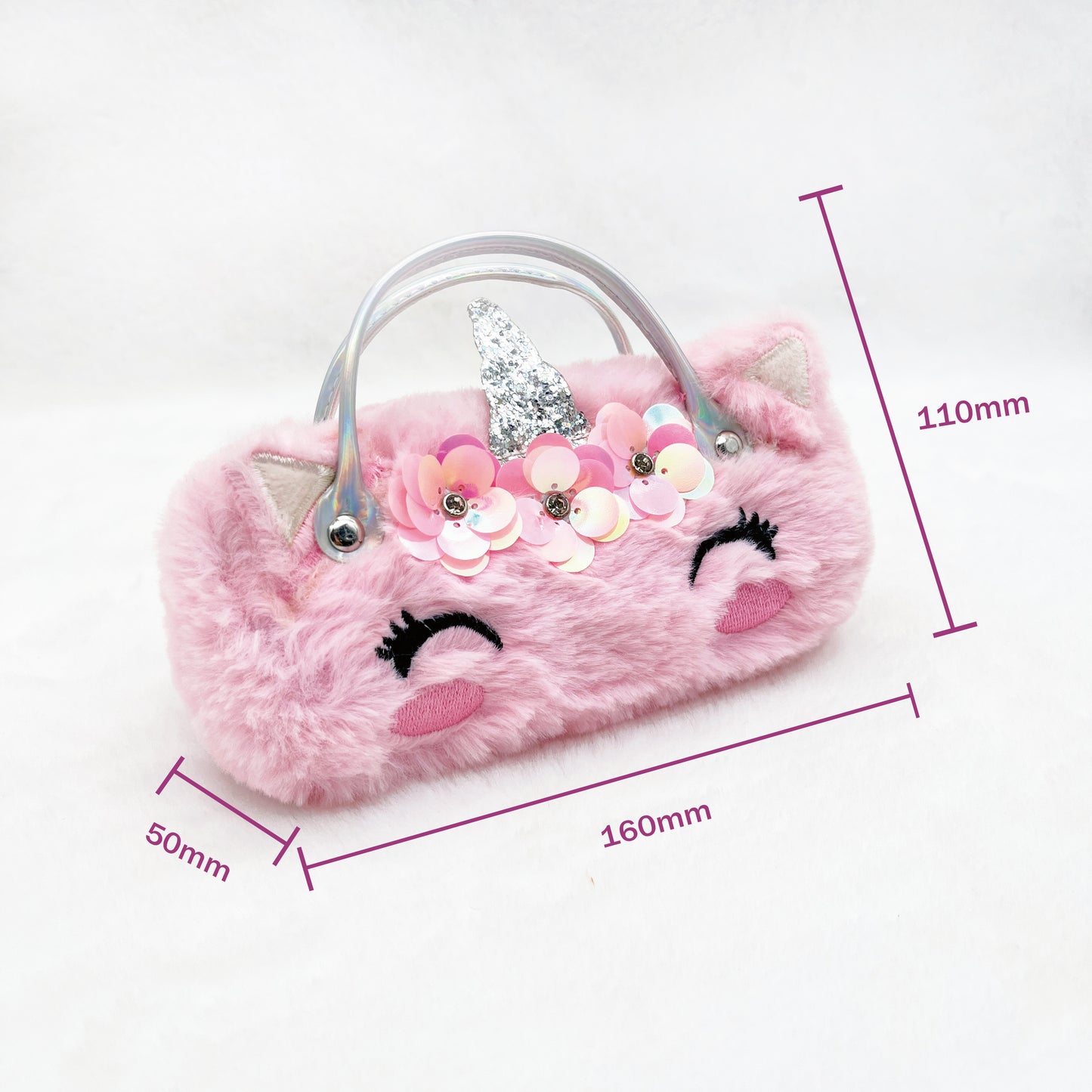Silver Unicorn Kids Sunglasses Case — feature detail