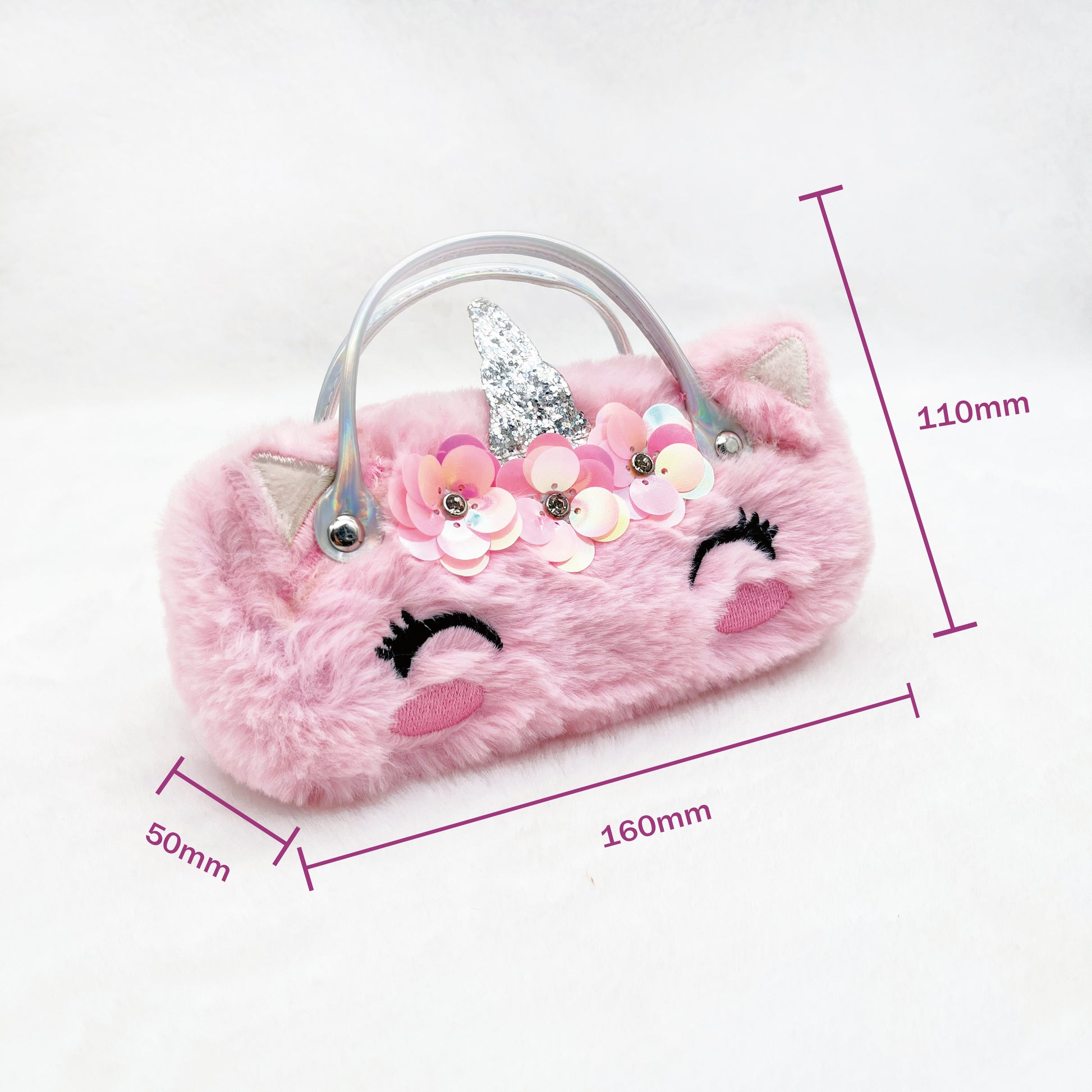 Silver Unicorn Kids Sunglasses Case — feature detail