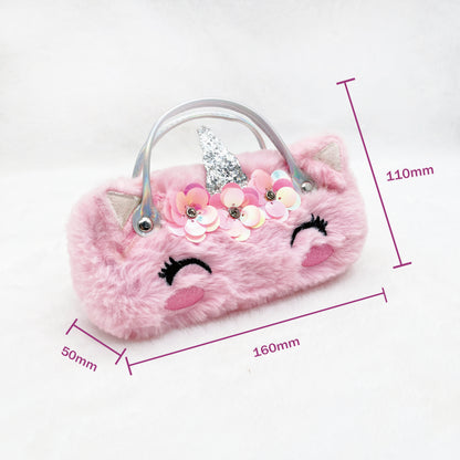 Silver Unicorn Kids Sunglasses Case — feature detail