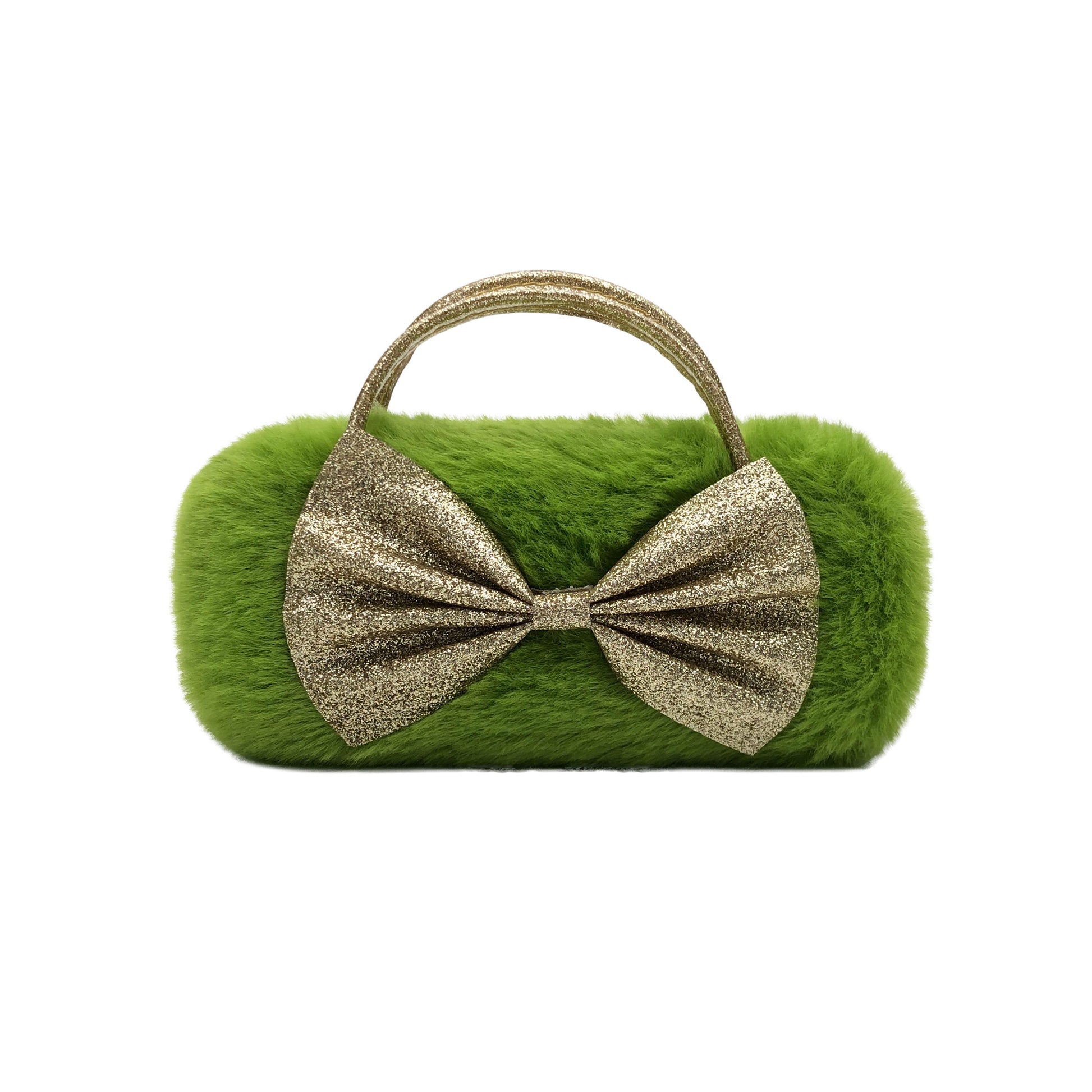 Green Bow Kids Sunglasses Case — front view