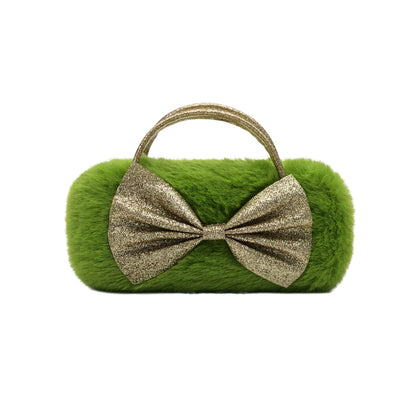 Green Bow Kids Sunglasses Case — front view