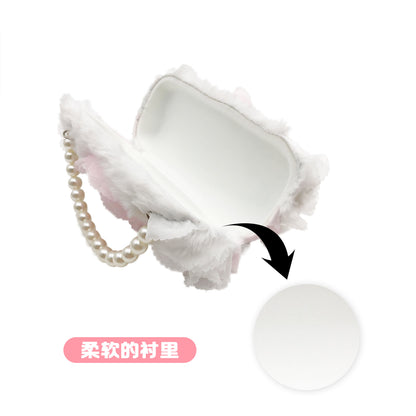 White Pearl Flower Kids Sunglasses Case — construction detail