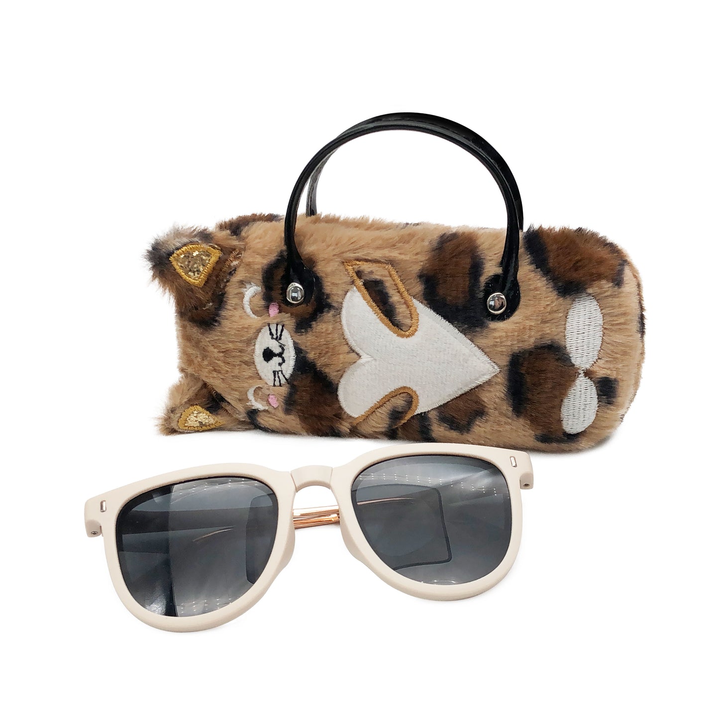 Leopard Cat Kids Sunglasses Case — material detail