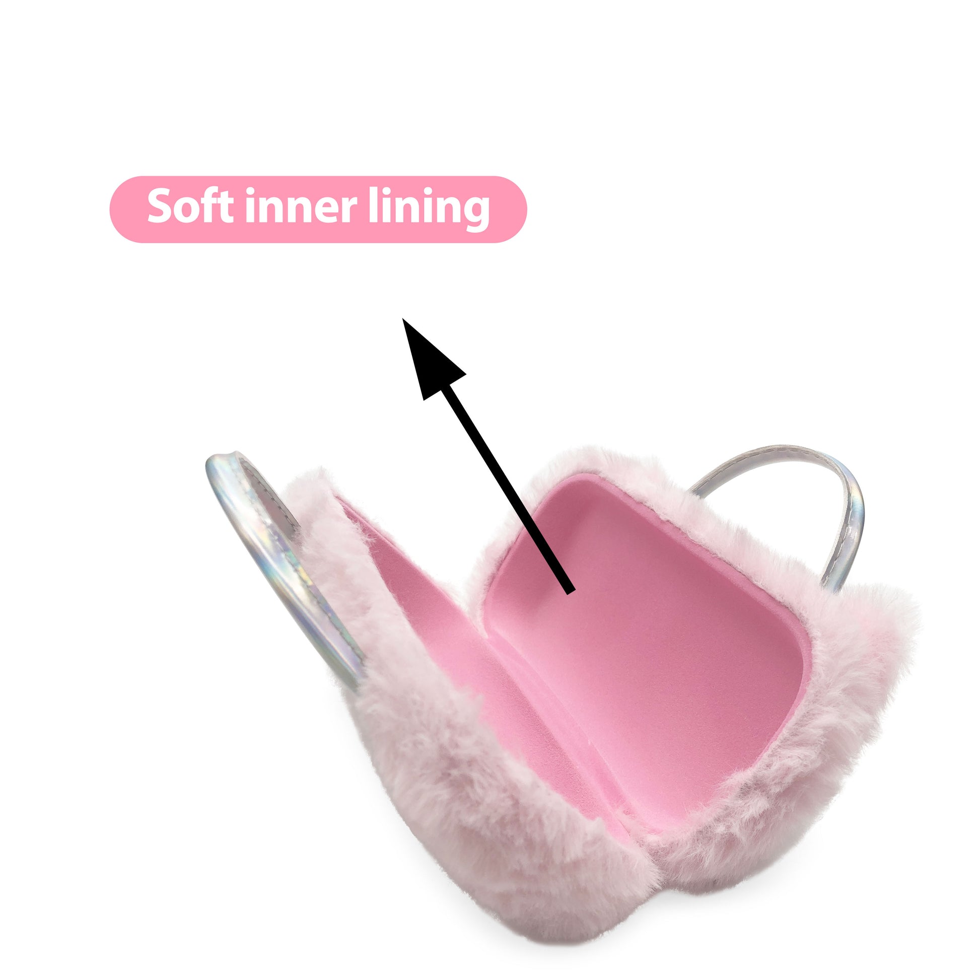 Pink Sequin Smile Kids Sunglasses Case — feature detail