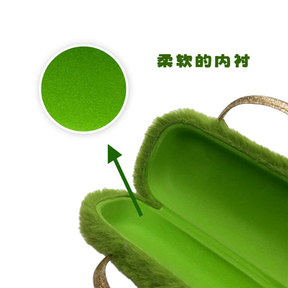 Green Bow Kids Sunglasses Case — construction detail