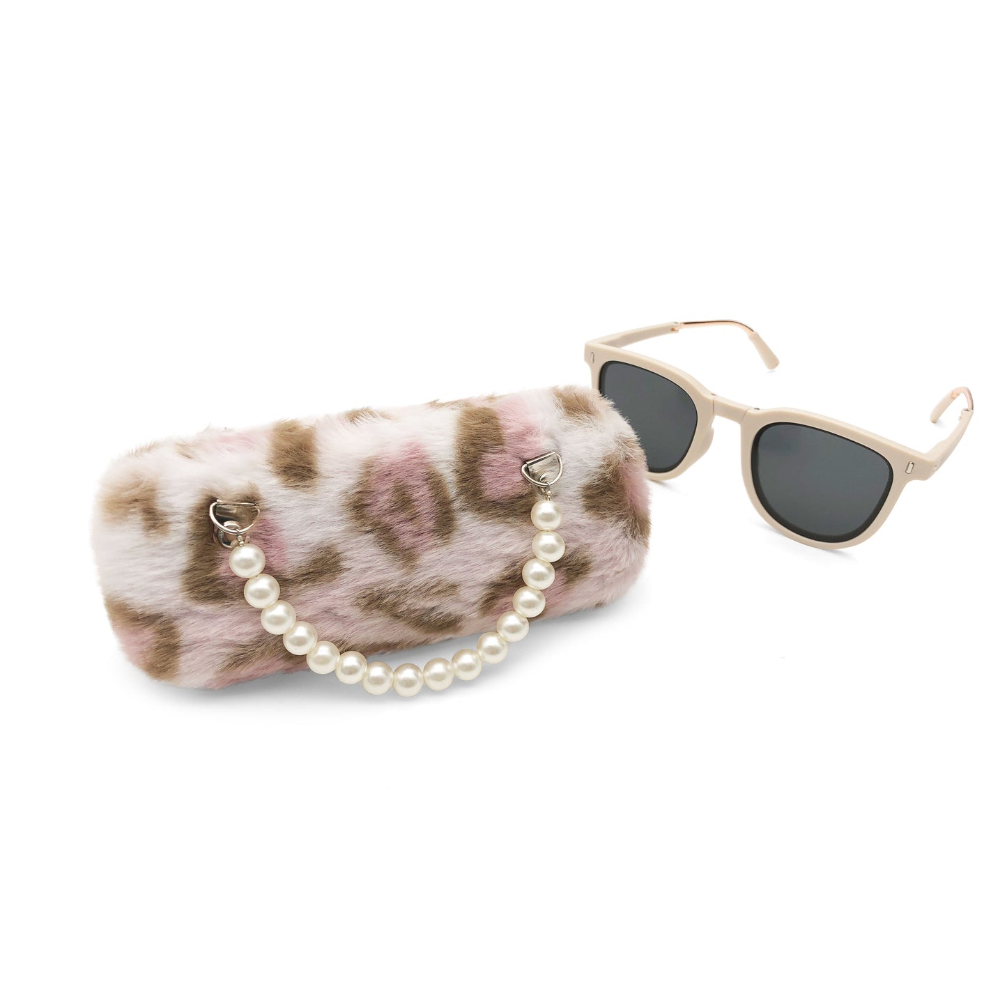 Leopard Pearl Handle Kids Sunglasses Case — feature detail