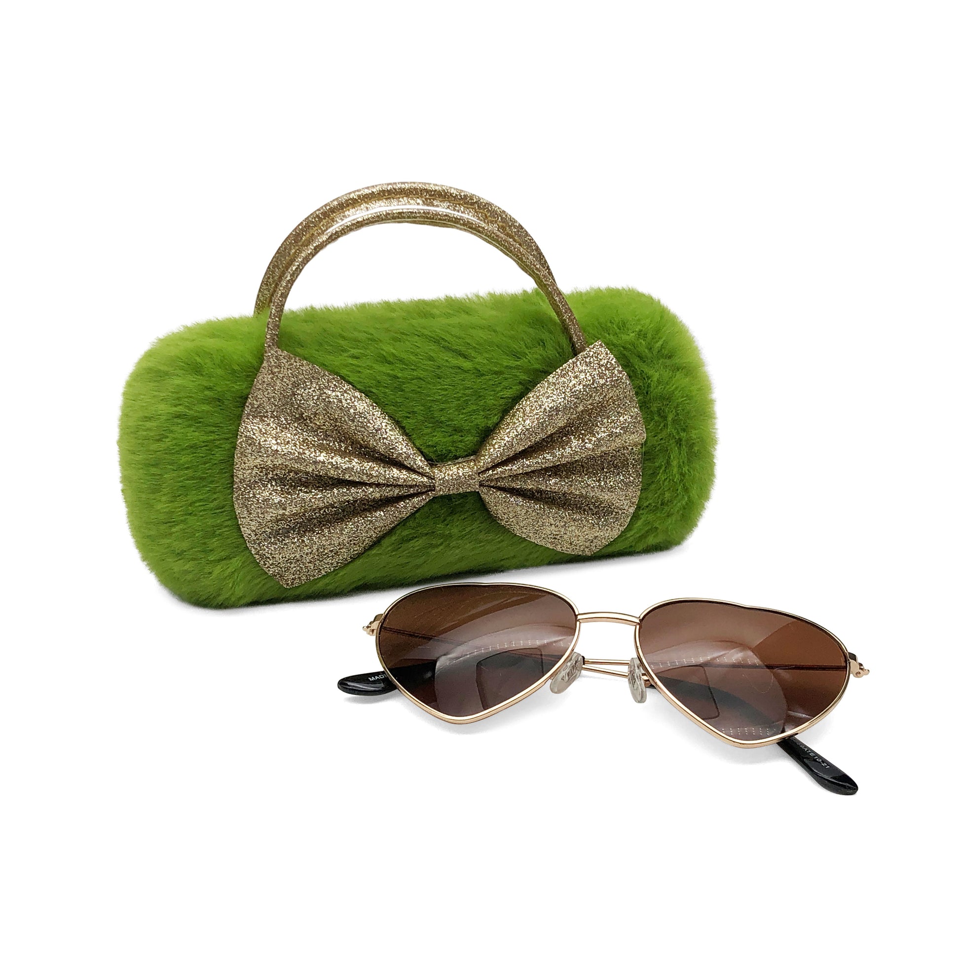 Green Bow Kids Sunglasses Case — feature detail