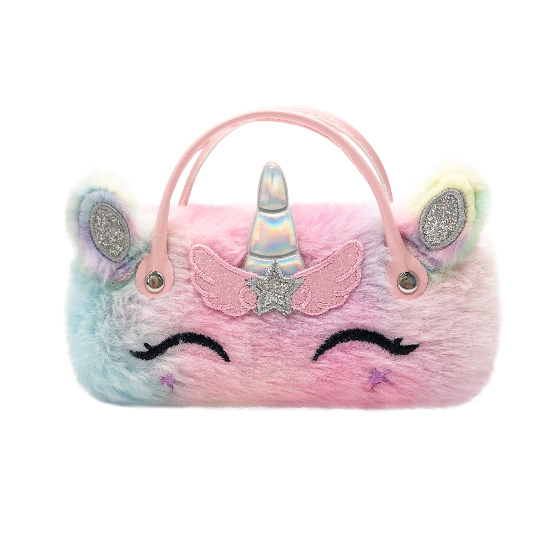 Colorful Unicorn Kids Sunglasses Case — front view