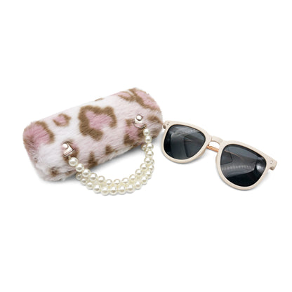 Leopard Pearl Handle Kids Sunglasses Case — construction detail
