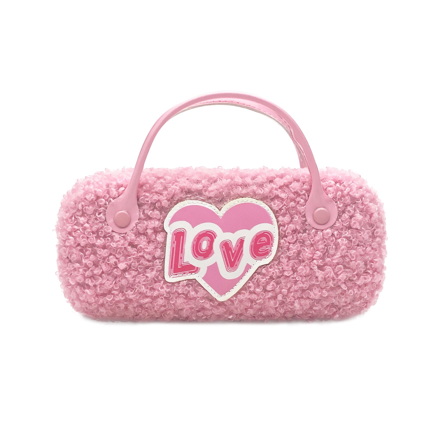 Pink Love Kids Sunglasses Case — front view