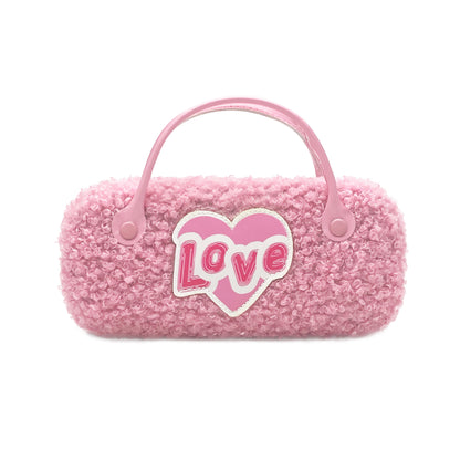 Pink Love Kids Sunglasses Case — front view