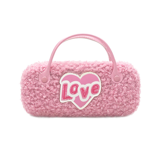 Pink Love Kids Sunglasses Case — front view