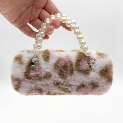 Leopard Pearl Handle Kids Sunglasses Case — front view