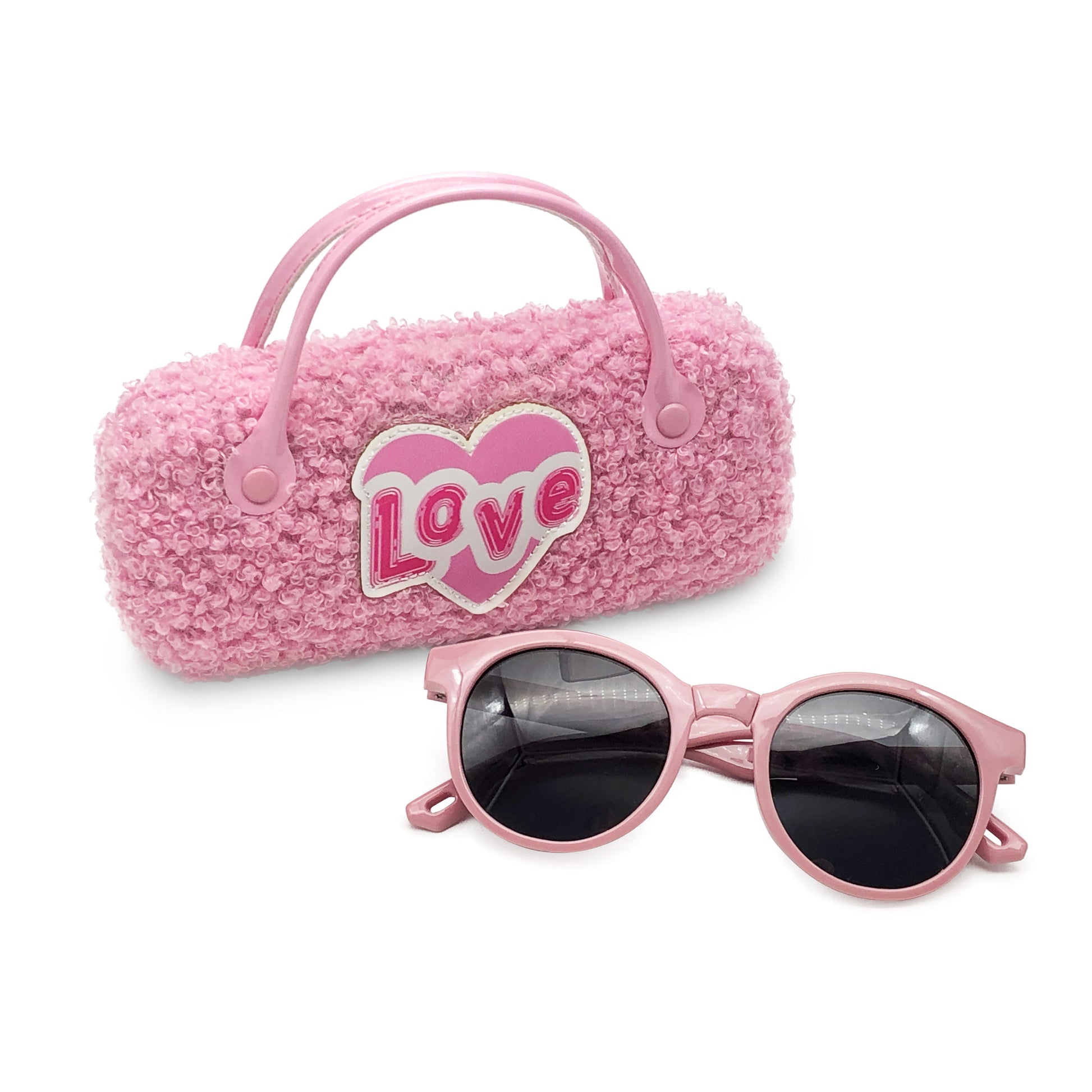 Pink Love Kids Sunglasses Case — feature detail