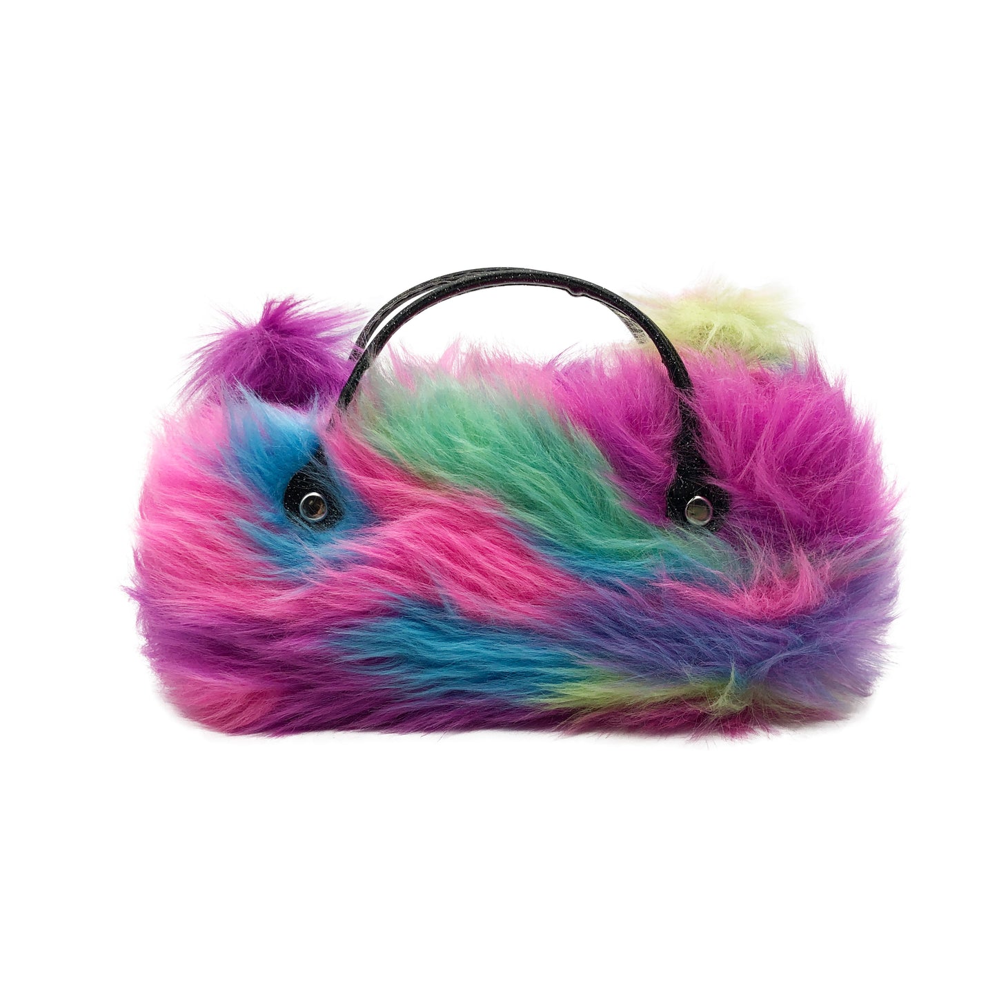 Colorful Furry Cat Kids Sunglasses Case — open case view