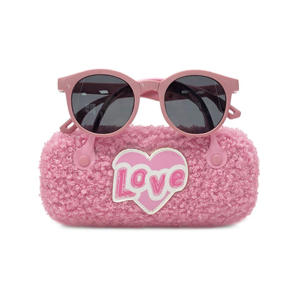 Pink Love Kids Sunglasses Case — feature detail