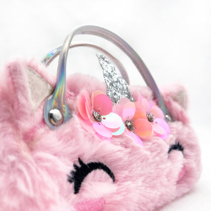 Silver Unicorn Kids Sunglasses Case — feature detail